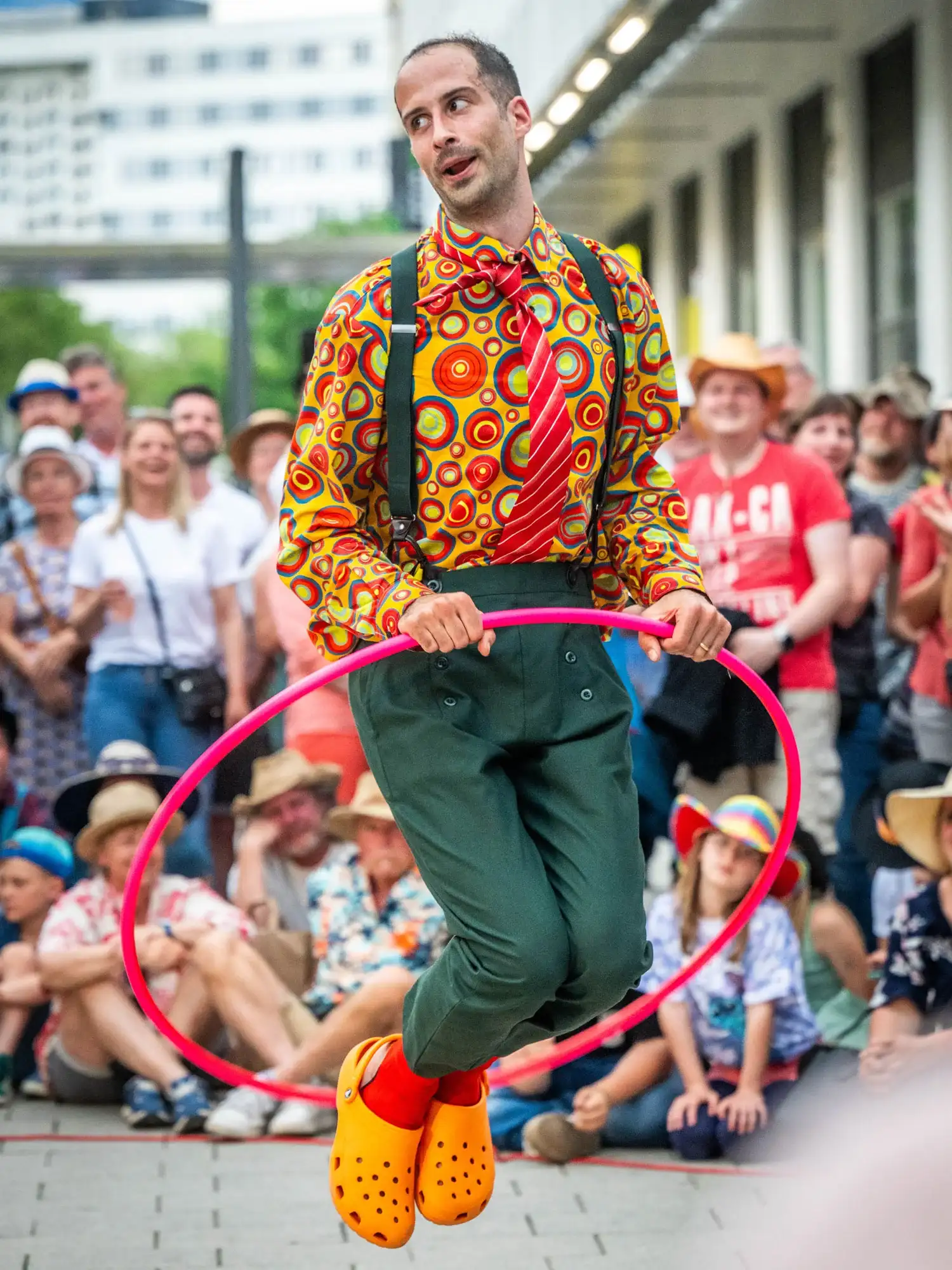 Artist with hulahoop